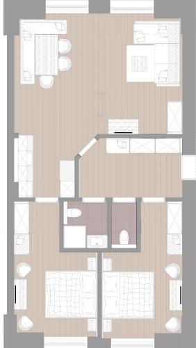 a floor plan of a building at Pension Thainerhof in Reith bei Kitzbühel