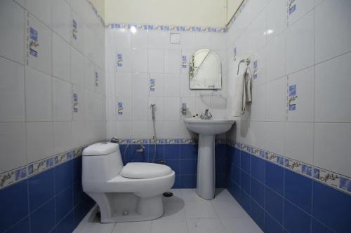 a bathroom with a toilet and a sink at Hotel Sky Inn in Jaipur