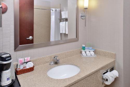 Ett badrum på Holiday Inn Express Hotel & Suites Lafayette, an IHG Hotel