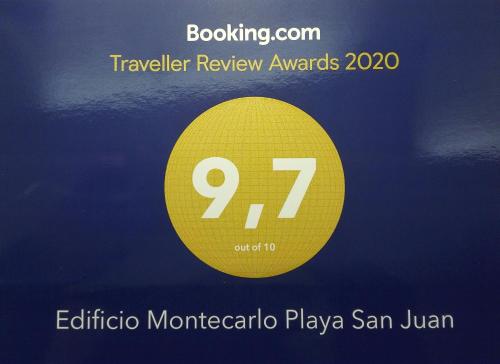 Certifikát, hodnocení, plakát nebo jiný dokument vystavený v ubytování Edificio Montecarlo Playa San Juan