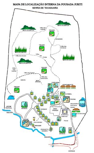 a map of the loneliest hikes in korea at Pousada Juriti - Eco Hotel in São Roque