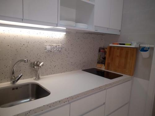 une cuisine avec un évier et un plan de travail dans l'établissement VICO Estudio con parking, à Almuñécar