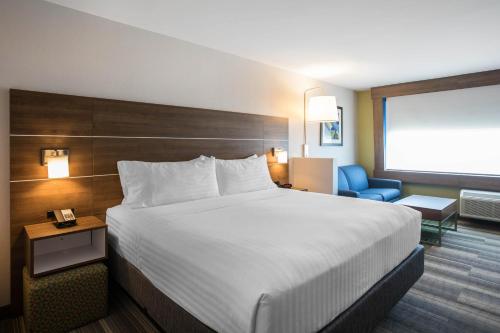 Llit o llits en una habitació de Holiday Inn Express & Suites Ludington, an IHG Hotel
