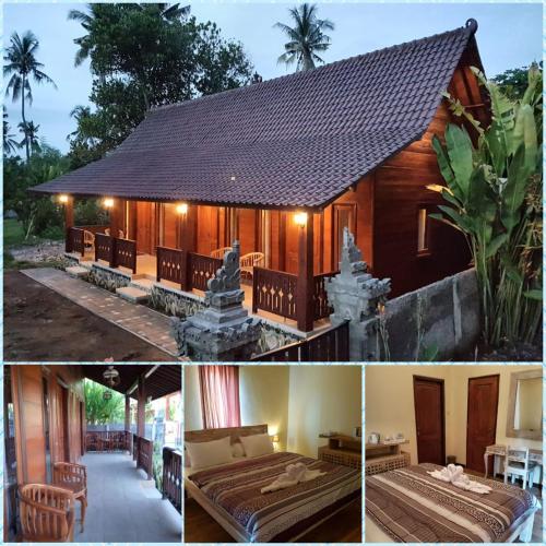 a collage of pictures of a house at Buana Ecofarm Ecolodge in Grokgak