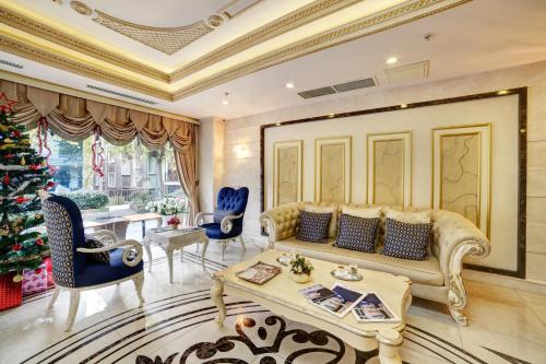 Χώρος καθιστικού στο Halifaks Hotel