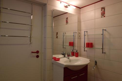 Ванная комната в Ferienwohnung am Rennsteig