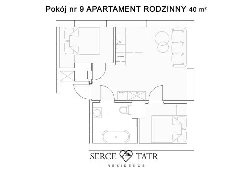 a floor plan of a apartment redevelopment robinson at Serce Tatr Residence Zakopane - blisko Krupówek in Zakopane