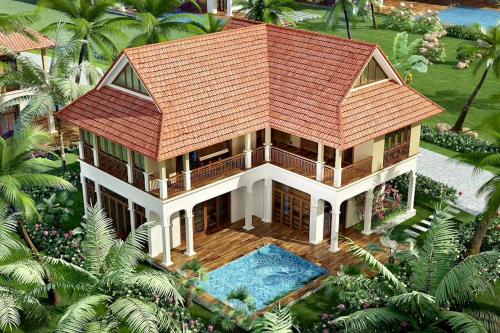 Pemandangan dari udara bagi Charming 4 Bedrooms Villas with few step to beach