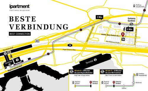 a map of the planned eastboundurrency with better ventricting at ipartment Frankfurt Airport in Frankfurt/Main