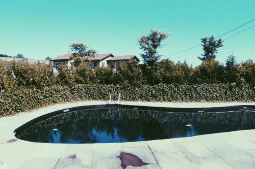 uma pequena piscina de água num quintal em La Fuentona de Santillana em Santillana del Mar