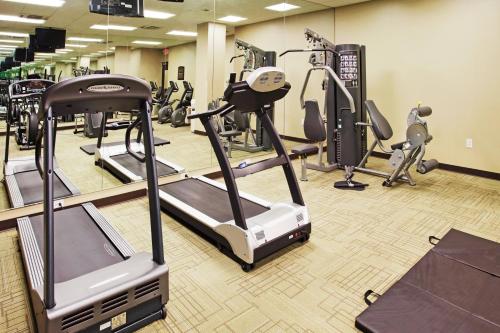 a gym with treadmills and elliptical machines at Holiday Inn Nashville Vanderbilt, an IHG Hotel in Nashville