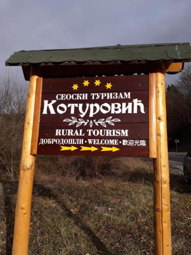 a sign for the kyrgyzyrkan khovdyrkankh at Turizam Koturovic in Ivanjica
