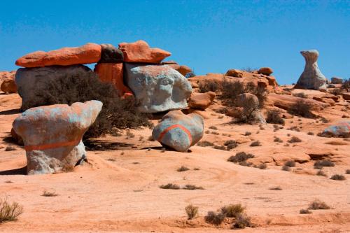 a group of rocks in the desert at Tizourgane Kasbah in Tiguissas