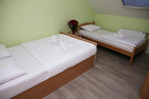 Giường trong phòng chung tại Zmajevac Fruska Gora