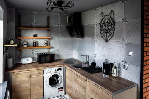 Kuchyň nebo kuchyňský kout v ubytování Apartament Wataha