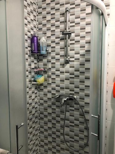 a bathroom with a shower with a glass door at Apartment Bjelasnica in Bjelašnica