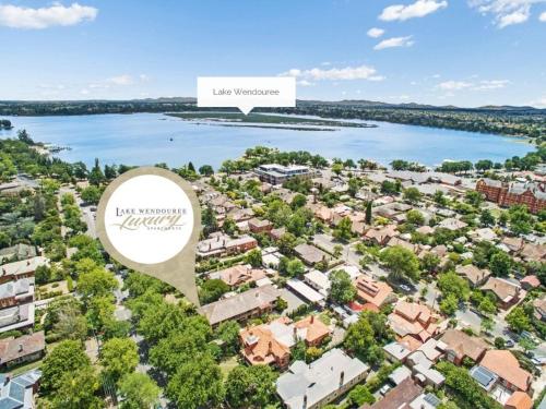 
A bird's-eye view of Lake Wendouree Luxury Apartments on Grove
