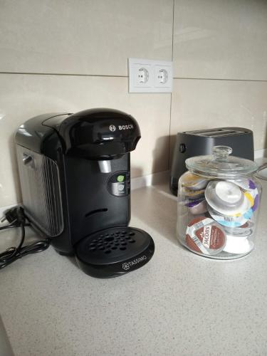 a coffee maker sitting on top of a counter at Our Haven in 1220 in Vienna