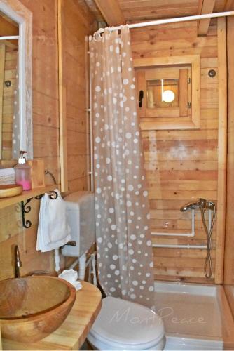 Bilik mandi di Mountain Lodge Mont Peace