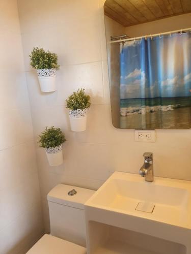 Koupelna v ubytování Palmeraie Terrenas Beach Apartment