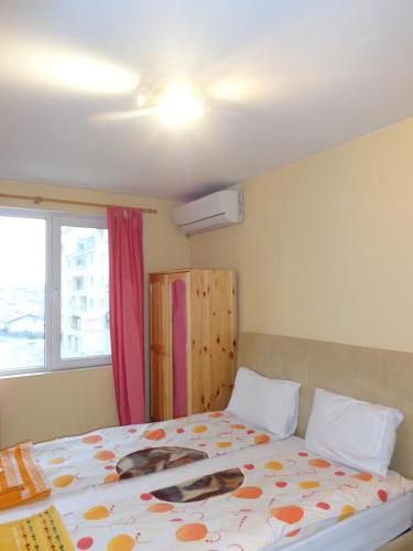 a bedroom with a bed and a window at Apartment Moni 2 in Veliko Tŭrnovo