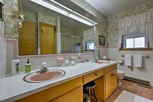 A bathroom at Quaint Elkton Home near Shenandoah National Park!