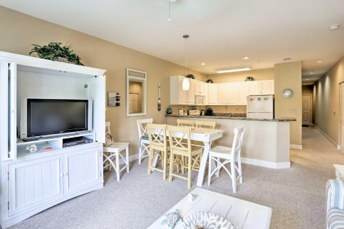 a living room with a kitchen and a dining room at Relax by Pool and Golf Chic Myrtle Beach Condo in Myrtle Beach