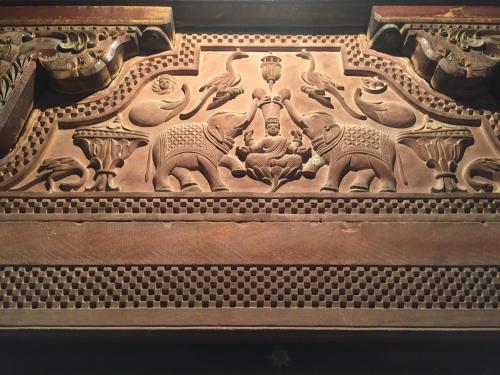 a stone relief of two elephants on a wall at The Prince Haveli in Bikaner