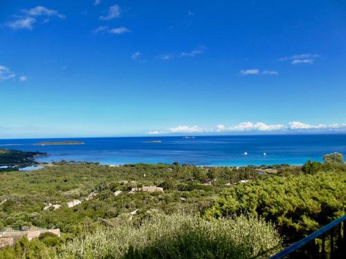 a view of the ocean from a hill at Résidence Belvedere de Palombaggia in Porto-Vecchio