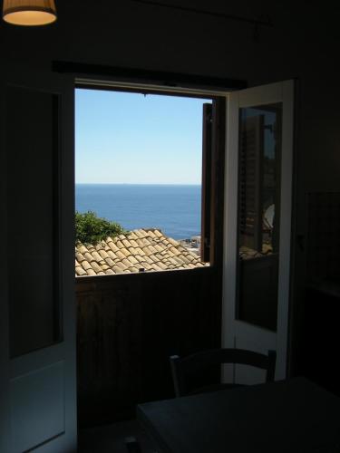 a window view of the ocean from a house at Residence Timeo in Ustica