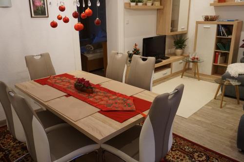 Ruang duduk di Ferienwohnung Haas