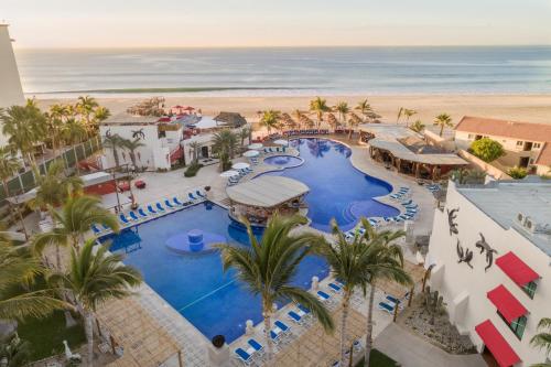 an aerial view of a resort with a beach at Grand Decameron Los Cabos, A Trademark All-Inclusive Resort in San José del Cabo
