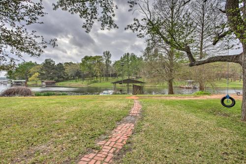 a brick path in a park with a gazebo at Pet-Friendly Lake Athens Home with Fireplace! in Athens
