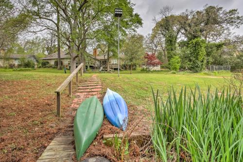 two boats sitting on a path in a park at Pet-Friendly Lake Athens Home with Fireplace! in Athens