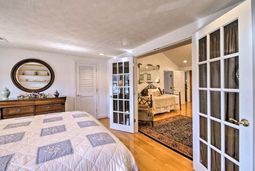 a bedroom with a bed and a living room at Damascus Home with Fire Pit and Views, Walk to Shops! in Damascus