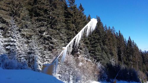 a bridge covered in snow on a mountain at Тодор Прегьов in Bansko