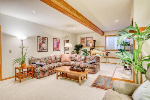 a living room with a couch and a table at Belle View in Incline Village
