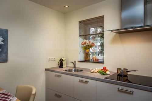 a kitchen with a sink and a window at Aparthotel Ons Epen in Epen