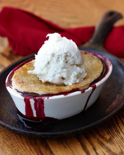 a bowl of food with a scoop of ice cream on top at Little River Inn in Little River
