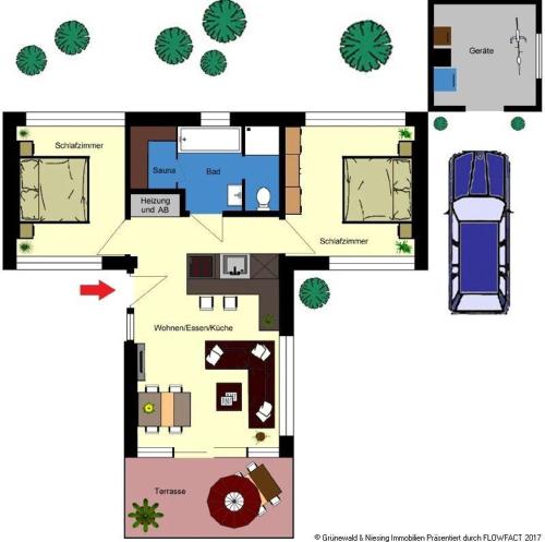 a floor plan of a house with at Ferienhaus Nr 6 am Quendorfer See in Schüttorf