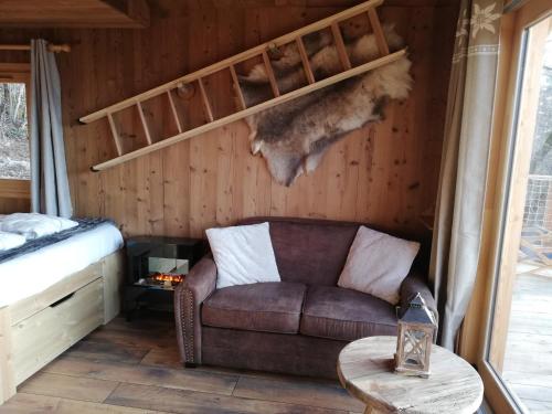 Χώρος καθιστικού στο Ma Cabane des Hautes-Alpes