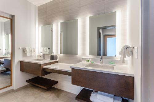 Bathroom sa Holiday Inn & Suites Cedar Falls-Waterloo Event Ctr, an IHG Hotel