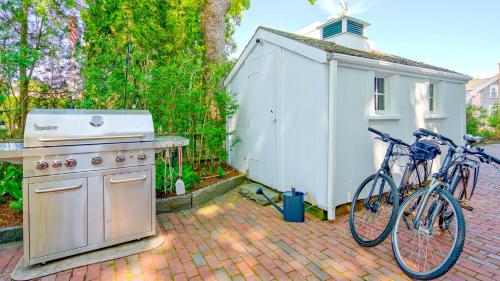 a couple of bikes parked next to a stove at Captain Morse House - Luxury, Waterfront, Town, & Beaches - 5 stars in Edgartown