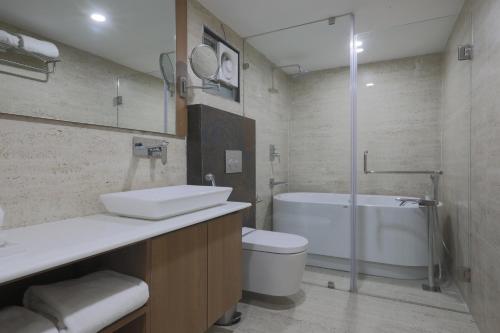 Koupelna v ubytování Hotel Delice