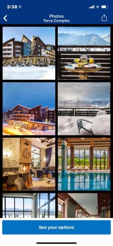 a collage of different pictures of different buildings at Terra Complex SPA apartment 1 bedroom suite in Razlog