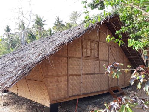 a thatch roofed house with a thatched roof at Little Nomads eco-guesthouse in Siquijor