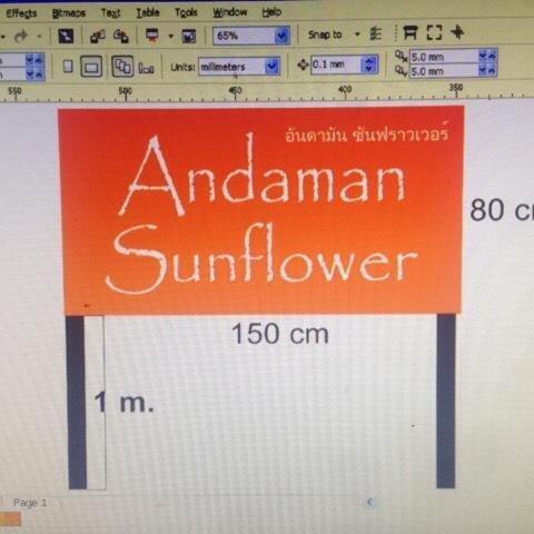 a screenshot of an amazonandan sunflower on a computer screen at Andaman Sunflower in Ko Lanta