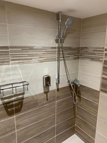 MalenoviceにあるMalenka u sjezdovky pro 10 osobのバスルーム(シャワー、シャワーヘッド付)が備わります。