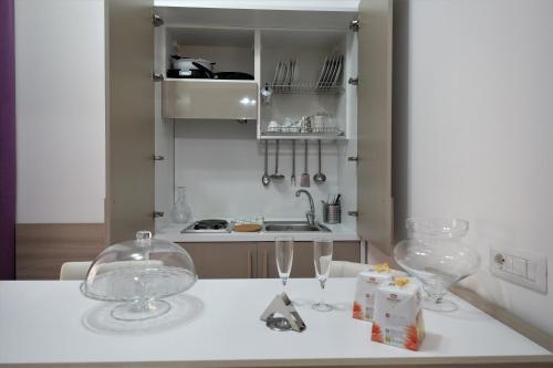 Kuchyň nebo kuchyňský kout v ubytování Al Parco II Rota B&B
