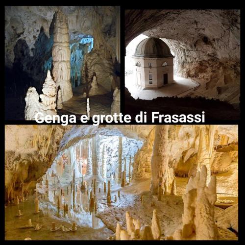 two pictures of a cave with a picture of a building at Sweet Home in Falconara Marittima